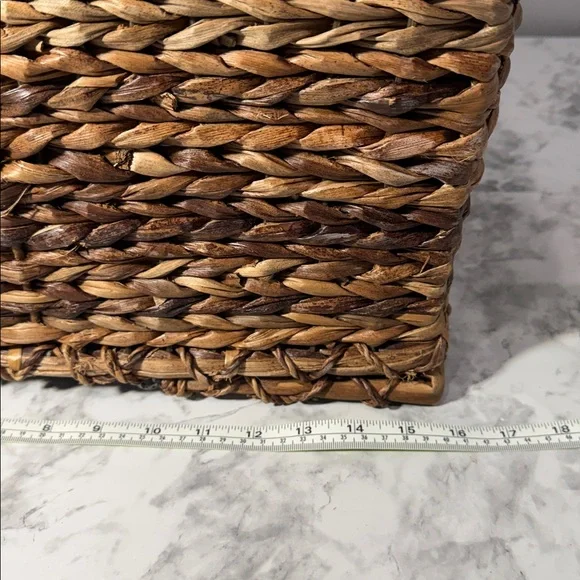 Woven Stair Step Basket Organizer with Handles - Picture 7 of 10